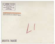 Moe Howard Personally Owned 10'' x 8'' Glossy Photo From 1934 With Curly, Moe & Larry in a Stage Appearance -- Label on Verso Reads ''...old Healy vaudeville act in Chicago'' -- Very Good Condition